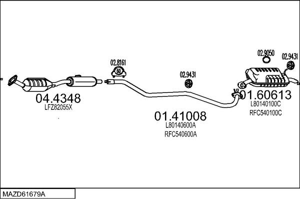 MTS MAZD61679A016681 - Система випуску ОГ autocars.com.ua