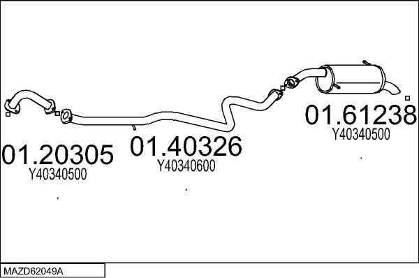 MTS MAZD62049A054910 - Система випуску ОГ autocars.com.ua