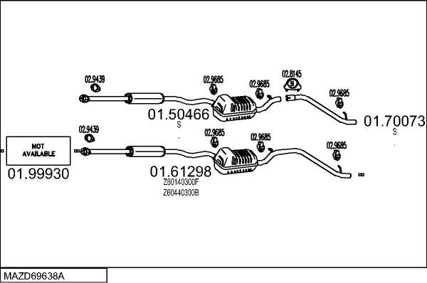 MTS MAZD69638A031074 - Система випуску ОГ autocars.com.ua