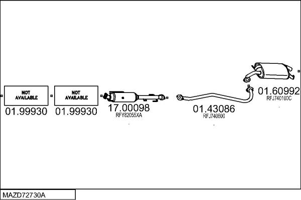 MTS MAZD72730A025460 - Система випуску ОГ autocars.com.ua