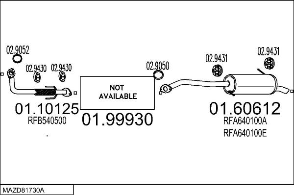 MTS MAZD81730A014493 - Система випуску ОГ autocars.com.ua