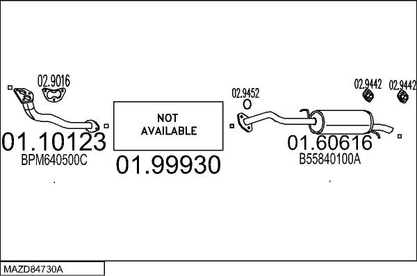 MTS MAZD84730A014790 - Система випуску ОГ autocars.com.ua