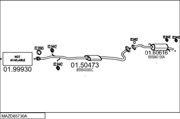 MTS MAZD85730A014790 - Система випуску ОГ autocars.com.ua