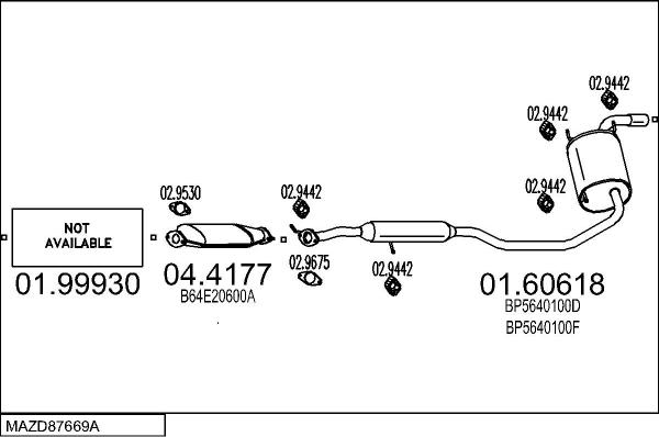 MTS MAZD87669A003712 - Система випуску ОГ autocars.com.ua