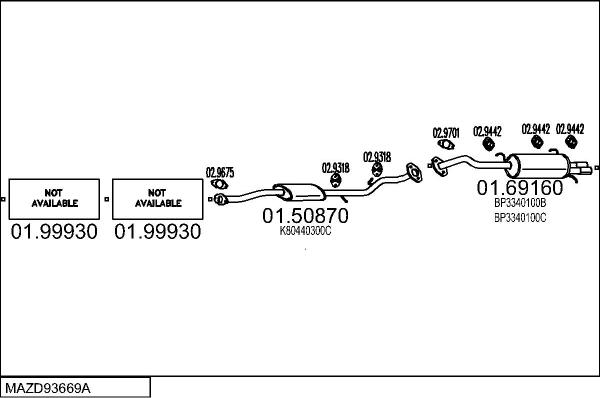 MTS MAZD93669A003716 - Система випуску ОГ autocars.com.ua