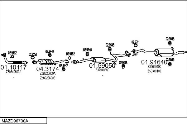 MTS MAZD96730A004059 - Система випуску ОГ autocars.com.ua