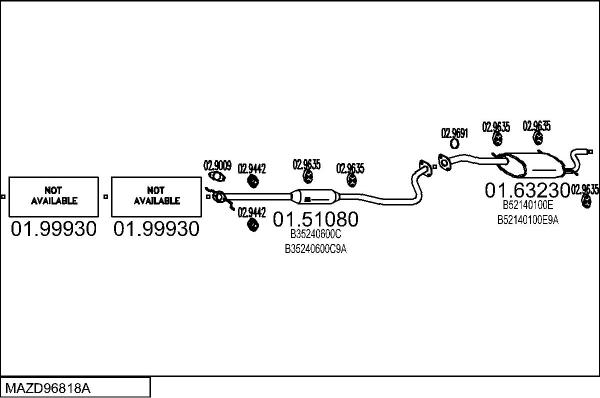 MTS MAZD96818A003713 - Система випуску ОГ autocars.com.ua