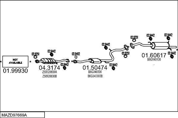 MTS MAZD97669A004057 - Система випуску ОГ autocars.com.ua