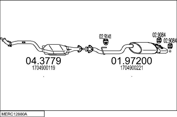 MTS MERC12880A005974 - Система випуску ОГ autocars.com.ua