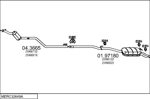 MTS MERC32649A007835 - Система випуску ОГ autocars.com.ua