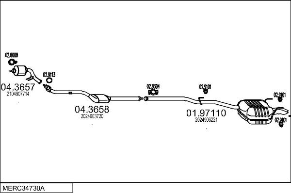 MTS MERC34730A010966 - Система випуску ОГ autocars.com.ua