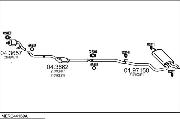 MTS MERC44169A010145 - Система випуску ОГ autocars.com.ua