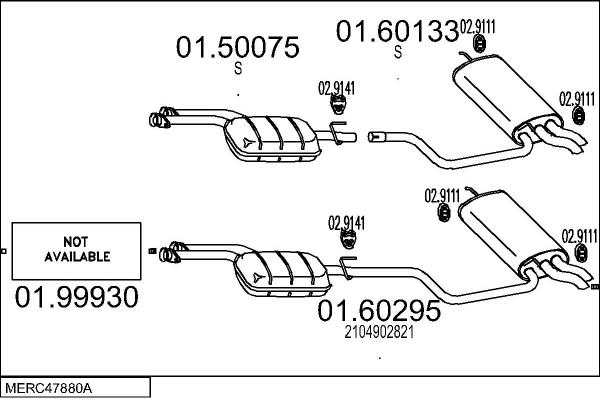 MTS MERC47880A005542 - Система випуску ОГ autocars.com.ua