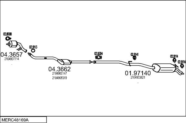 MTS MERC48169A012580 - Система випуску ОГ autocars.com.ua