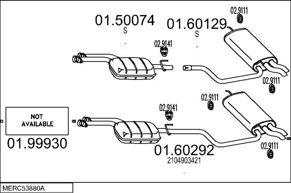 MTS MERC53880A007840 - Система випуску ОГ autocars.com.ua
