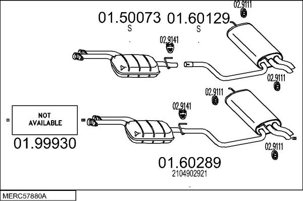 MTS MERC57880A008525 - Система випуску ОГ autocars.com.ua