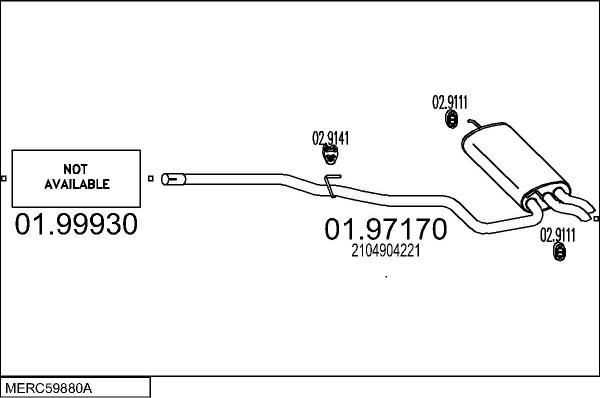 MTS MERC59880A008389 - Система випуску ОГ autocars.com.ua