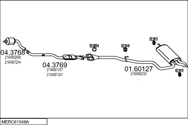 MTS MERC61548A012588 - Система випуску ОГ autocars.com.ua