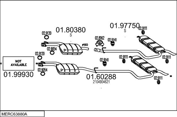 MTS MERC63880A008689 - Система випуску ОГ autocars.com.ua