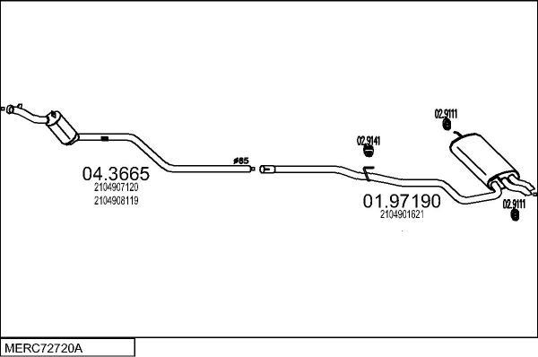 MTS MERC72720A007839 - Система випуску ОГ autocars.com.ua
