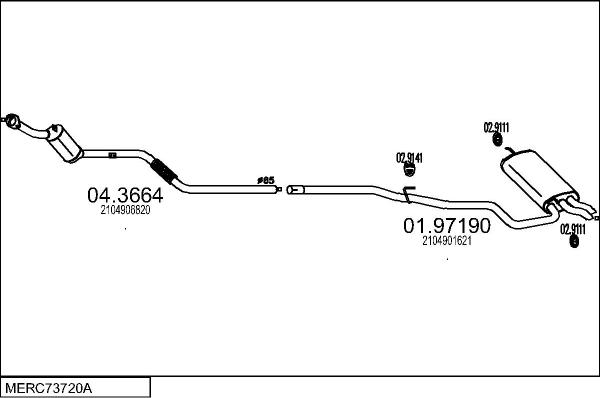MTS MERC73720A005543 - Система випуску ОГ autocars.com.ua