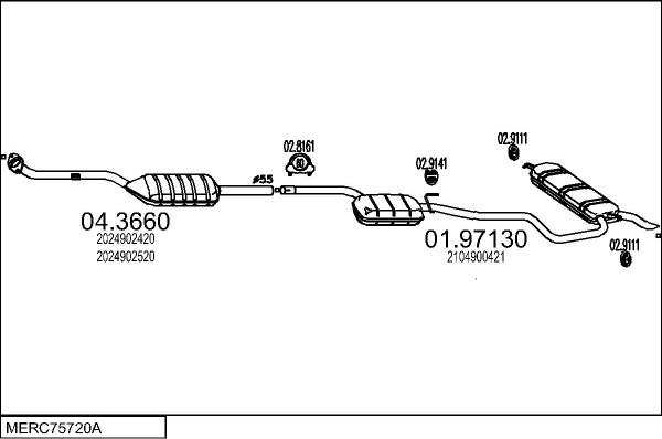 MTS MERC75720A005541 - Система випуску ОГ autocars.com.ua