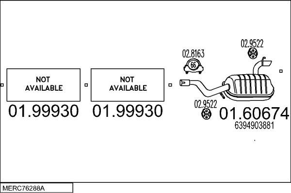 MTS MERC76288A056151 - Система випуску ОГ autocars.com.ua