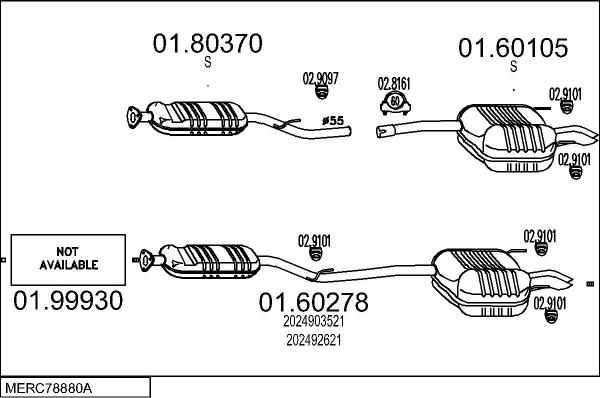 MTS MERC78880A008381 - Система выпуска ОГ avtokuzovplus.com.ua