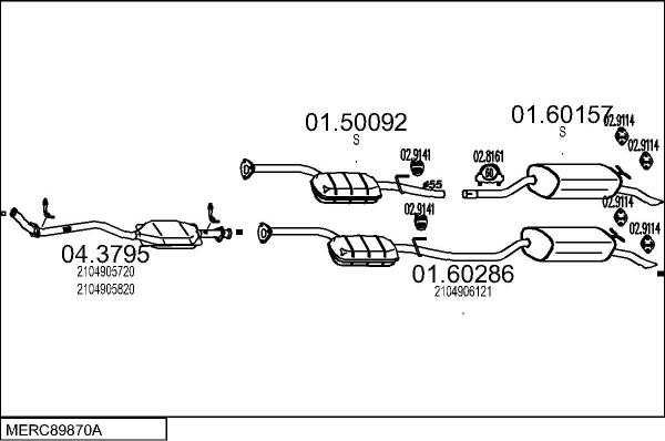MTS MERC89870A015063 - Система випуску ОГ autocars.com.ua