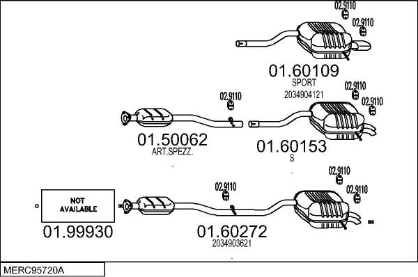 MTS MERC95720A015262 - Система выпуска ОГ autodnr.net