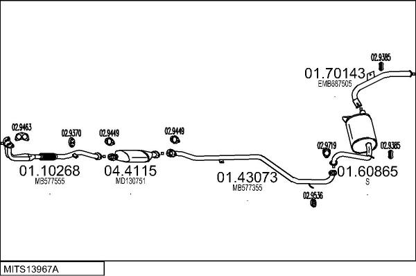 MTS MITS13967A003268 - Система випуску ОГ autocars.com.ua