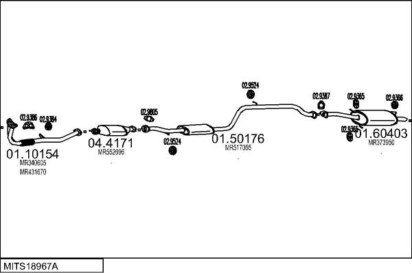 MTS MITS18967A015500 - Система випуску ОГ autocars.com.ua