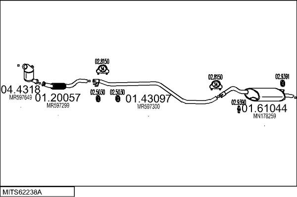 MTS MITS62238A133178 - Система випуску ОГ autocars.com.ua