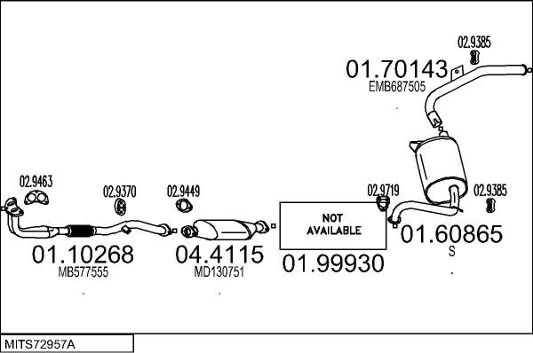 MTS MITS72957A003306 - Система випуску ОГ autocars.com.ua