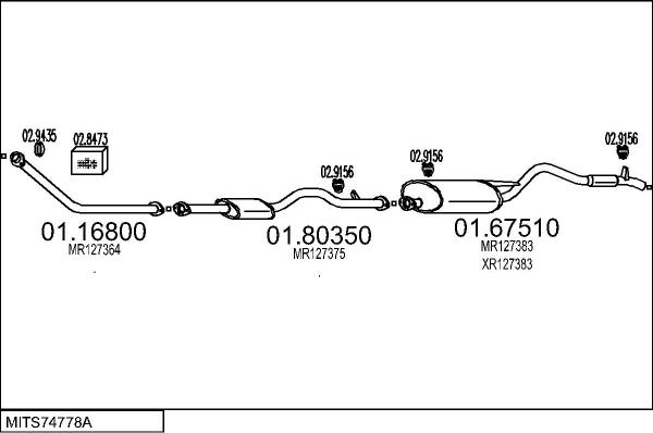 MTS MITS74778A133096 - Система випуску ОГ autocars.com.ua