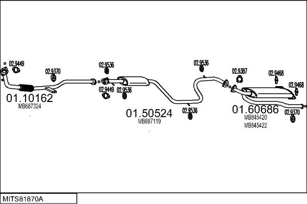MTS MITS81870A003423 - Система випуску ОГ autocars.com.ua