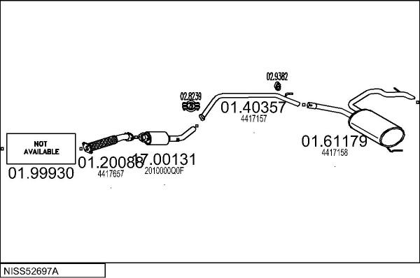 MTS NISS52697A004829 - Система випуску ОГ autocars.com.ua