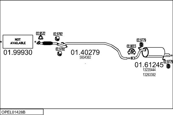 MTS OPEL01428B110026 - Система випуску ОГ autocars.com.ua