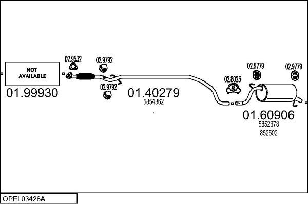 MTS OPEL03428A107795 - Система випуску ОГ autocars.com.ua
