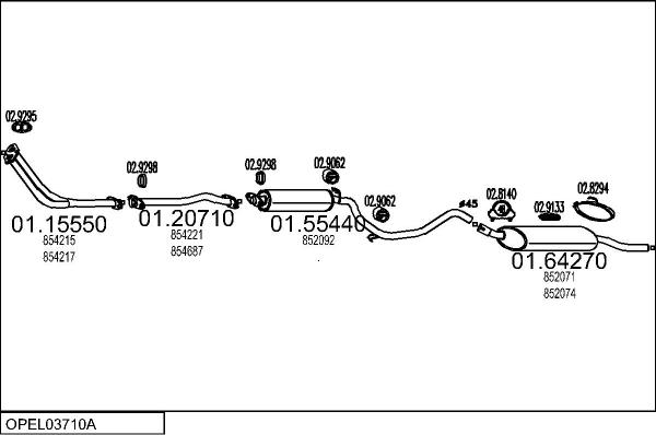 MTS OPEL03710A007327 - Система випуску ОГ autocars.com.ua