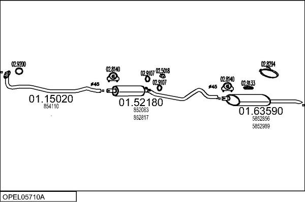MTS OPEL05710A000617 - Система випуску ОГ autocars.com.ua