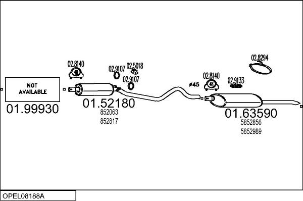MTS OPEL08188A000617 - Система випуску ОГ autocars.com.ua