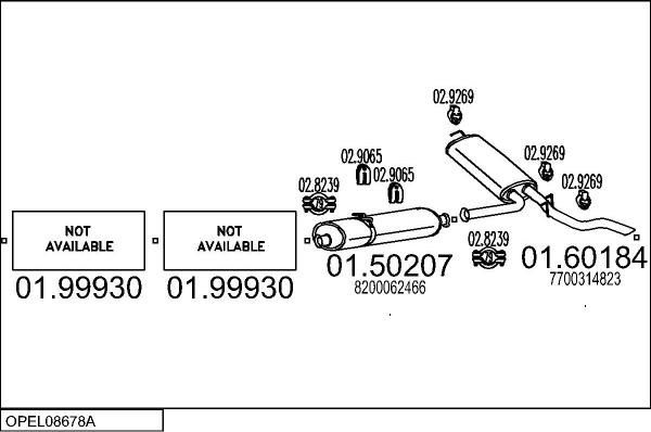 MTS OPEL08678A023266 - Система випуску ОГ autocars.com.ua