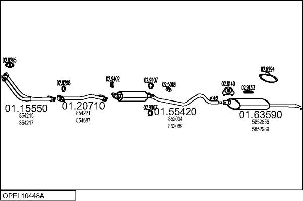MTS OPEL10448A000628 - Система випуску ОГ autocars.com.ua