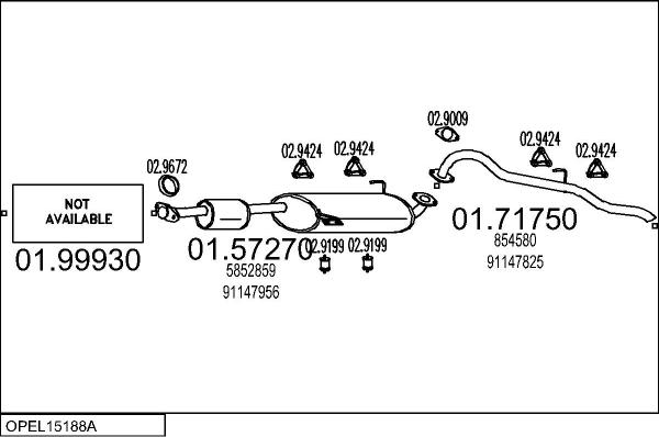 MTS OPEL15188A132657 - Система випуску ОГ autocars.com.ua