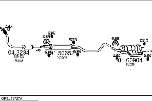 MTS OPEL18727A016974 - Система випуску ОГ autocars.com.ua