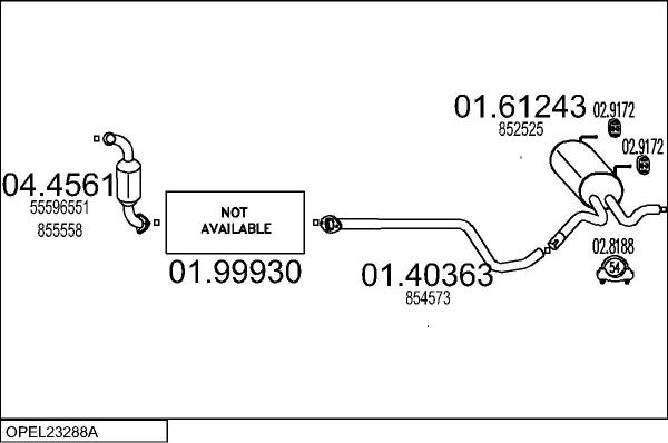 MTS OPEL23288A056774 - Система випуску ОГ autocars.com.ua