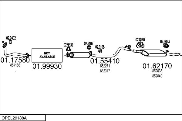 MTS OPEL29188A008576 - Система випуску ОГ autocars.com.ua