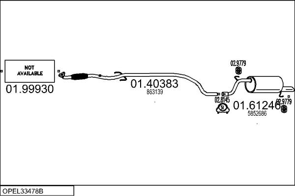 MTS OPEL33478B120359 - Система випуску ОГ autocars.com.ua