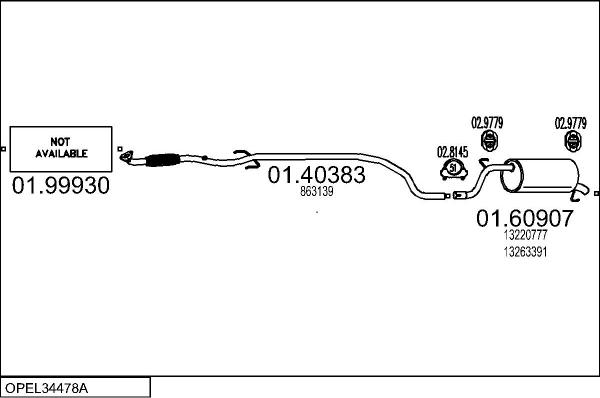 MTS OPEL34478A112128 - Система випуску ОГ autocars.com.ua